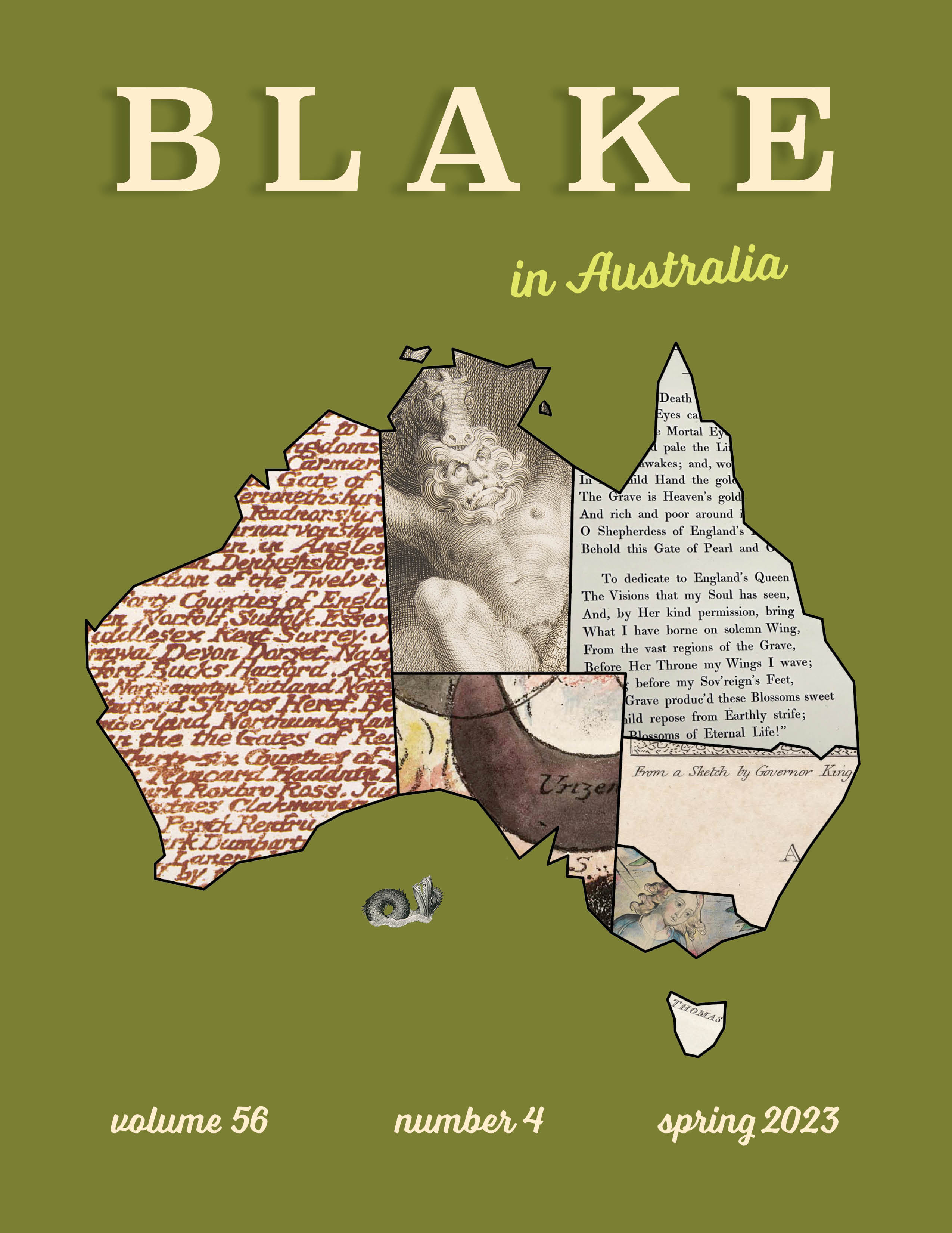 Cover of spring 2023 issue showing map of Australia